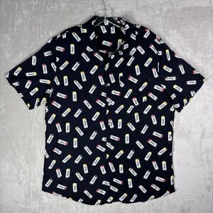 Truly Hard Seltzer Camp‎ Shirt Short Sleeve Geometric Golf Men's Large Black